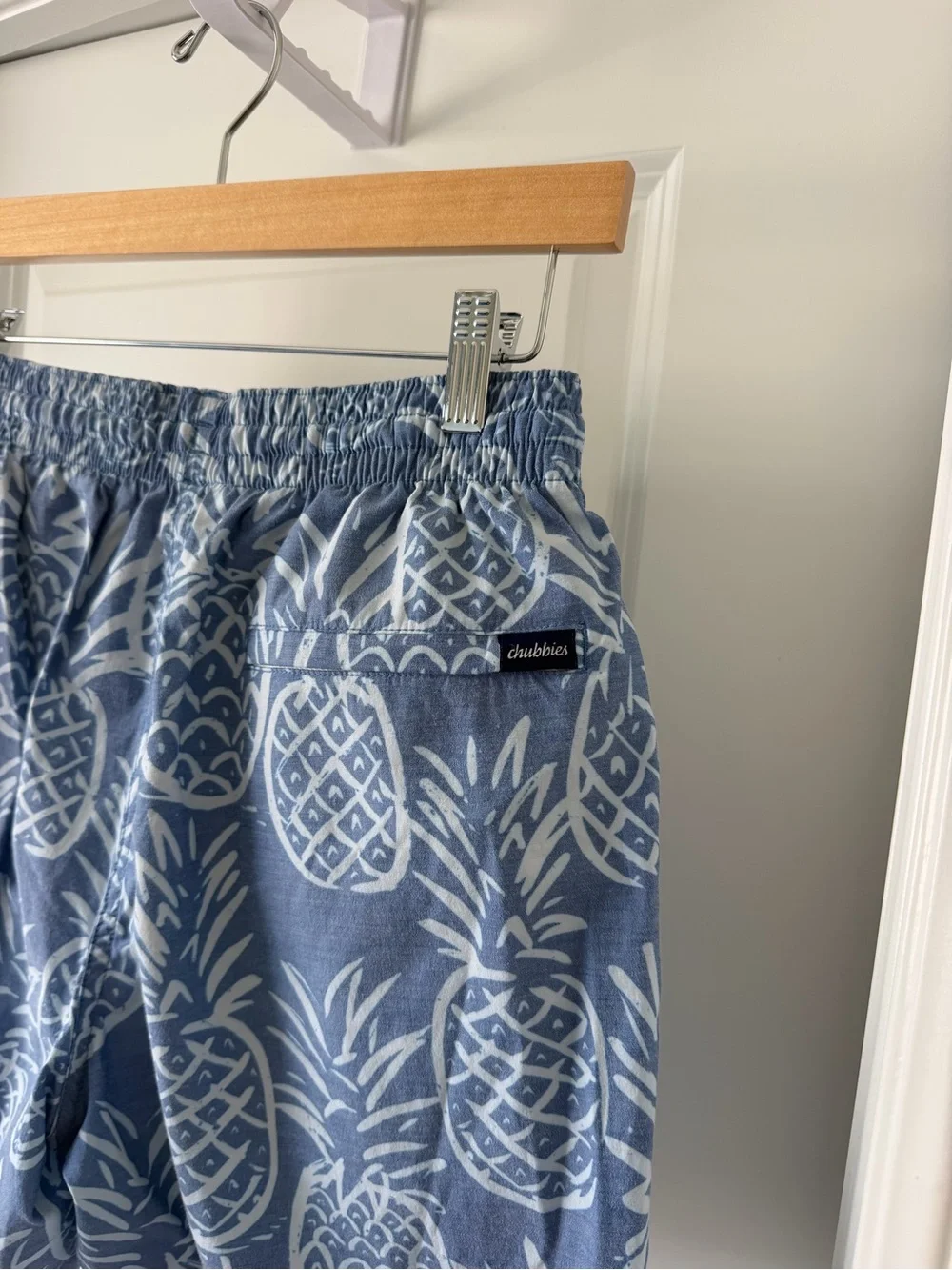 chubbies Light Blue Pineapple-Print Drawstring Shorts
